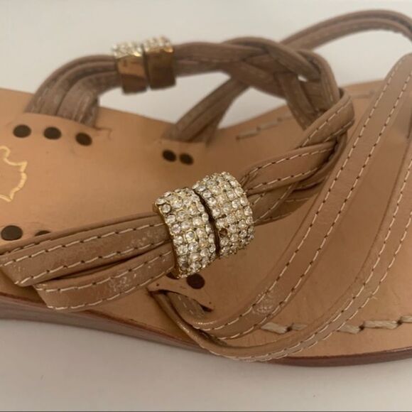Tuccia Di Capri Wedge Crystal Sandals - Picture 6 of 8